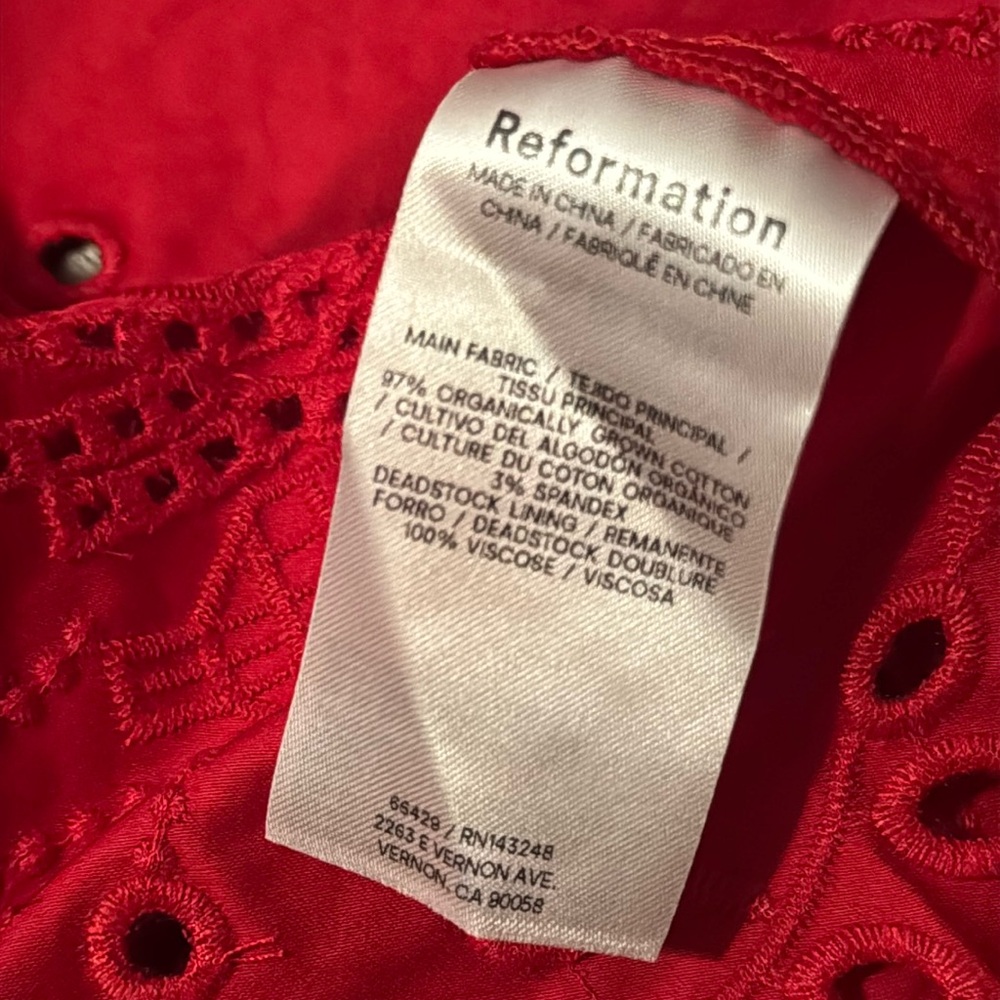 NWOT Reformation Red Midi Dress - Picture 14 of 14